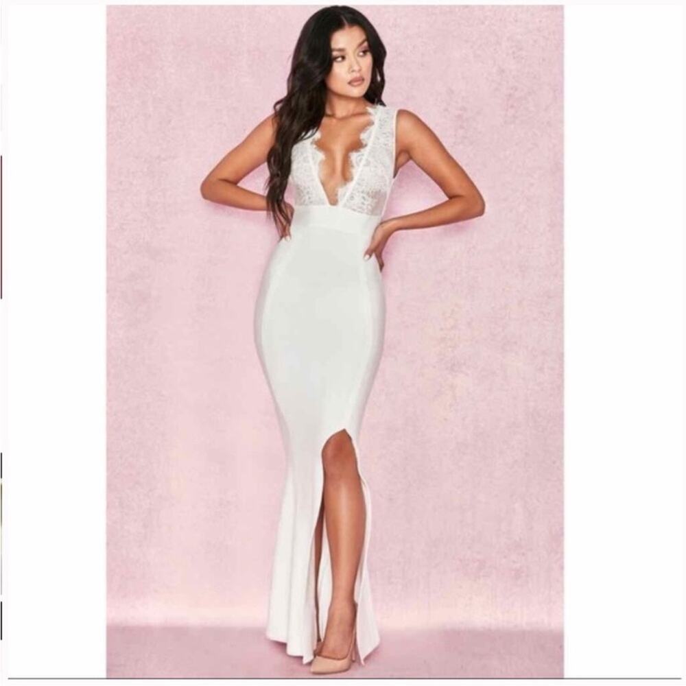 House Of CB Wedding Dress White Lace Balere Gown